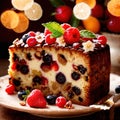 Fruitcake , traditional popular sweet dessert cake