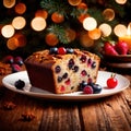 Fruitcake , traditional popular sweet dessert cake