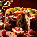 Fruitcake , traditional popular sweet dessert cake