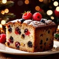 Fruitcake , traditional popular sweet dessert cake