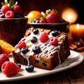 Fruitcake , traditional popular sweet dessert cake