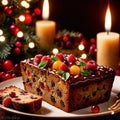 Fruitcake , traditional popular sweet dessert cake