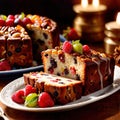 Fruitcake , traditional popular sweet dessert cake