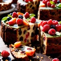 Fruitcake , traditional popular sweet dessert cake