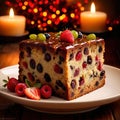 Fruitcake , traditional popular sweet dessert cake