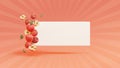 Fruite sale banner design with 3d rendered apple, Red apple isolated. Red appl set with clipping path