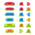 Fruitey Cartoon Buttons, Vector Set