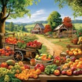 Fruitful Fields: An Enchanting Abundance of Harvested Produce