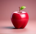 Fruitful Simplicity: 3D Render of an Apple Against a Solid Background