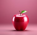 Fruitful Simplicity: 3D Render of an Apple Against a Solid Background