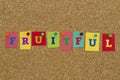 Fruitful word written on colorful notes Royalty Free Stock Photo