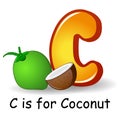 Fruits alphabet: C is for Coconut