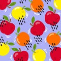 fruits apple oranges pattern background concept illustration vector