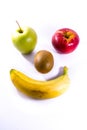 Fruits Apple Red Green Kiwi Banana Face Smiley Symbol Food Fresh