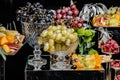 Many different fruits an the wedding reception. Royalty Free Stock Photo