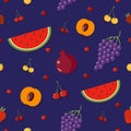 Fruits Background. Berries Seamless Pattern