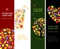 Fruits banners vertical for your design Royalty Free Stock Photo