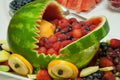 Fruits basket from watermelon Royalty Free Stock Photo