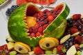 Fruits basket from watermelon Royalty Free Stock Photo