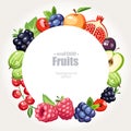 fruits berries background round