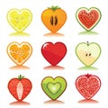 Fruits and berries icons set.White background Royalty Free Stock Photo