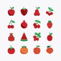 Fruits and berries icons set. on a white background. Vector icon Royalty Free Stock Photo