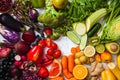 Fruits and berries rainbow top view. Natural vitamins Royalty Free Stock Photo