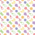 Fruits and berries seamless background