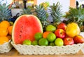 Fruits and berries in the Thai street market. Royalty Free Stock Photo