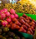 Fruits and berries in the Thai street market. Royalty Free Stock Photo