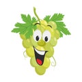 Vector illustration of a funny and smiling bunch of green grapes character