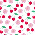 Fruits cherry seamless patterns vector Royalty Free Stock Photo