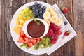 Fruits and chocolate dip Royalty Free Stock Photo