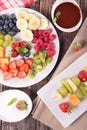 Fruits and chocolate dip Royalty Free Stock Photo