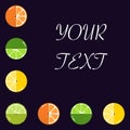 Fruits Citrus diversely oriented seamless vector pattern isolated with space for text