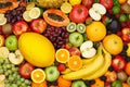 Fruits collection food background apple apples oranges lemons fresh fruit