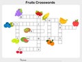 Fruits Crosswords Worksheet