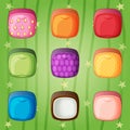 Fruits cube candy colorful match 3 game style. Royalty Free Stock Photo