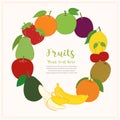 Fruits cute banner background template with copy space for promotional or sales event