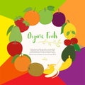 Fruits cute banner background template with copy space for promotional or sales event