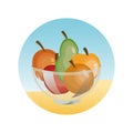 Fruits design. bowl icon. Colorfull illustration, vector graphic