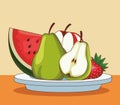 Fruits on dish Royalty Free Stock Photo