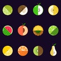 Fruits diversely oriented seamless vector pattern isolated