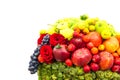 Fruits and flowers composition, fresh harvest