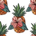 fruits and flowers seamless pattern Royalty Free Stock Photo