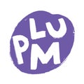 Fresh Plum Fruit for Emblem, Logo, Sign or Badge. Grungy Hand drawn style