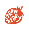 Red Strawberry hand drawn Royalty Free Stock Photo