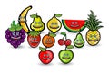 Fruits Group Cartoon Illustration Royalty Free Stock Photo