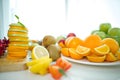 The fruits of health lover Healthy fruit And health care to eat Royalty Free Stock Photo