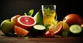 fruits and healthy beverages Royalty Free Stock Photo